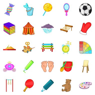 Okul çocuğu Icons set, karikatür tarzı