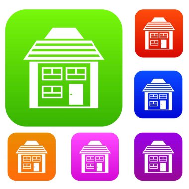 Eğimli çatı set koleksiyonu ile iki katlı ev