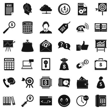 Online pazarlama Icons set basit tarzı