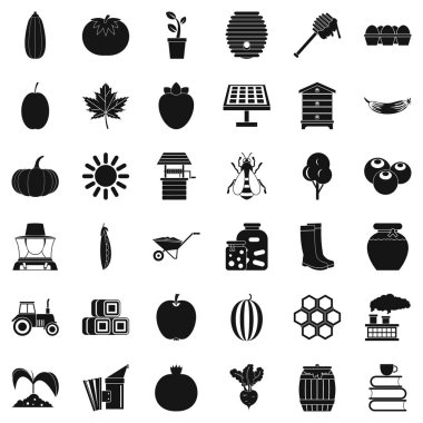 Yararlı vitamin Icons set, basit tarzı