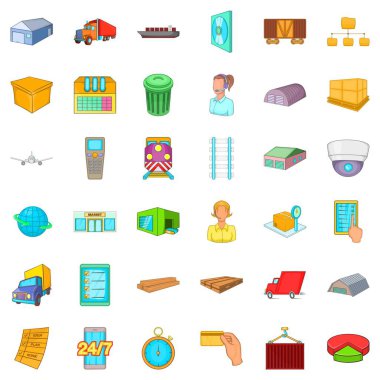 Mağaza Icons set, karikatür tarzı