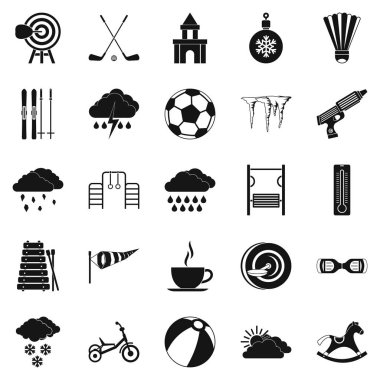 Çocuk oyun Icons set, basit tarzı