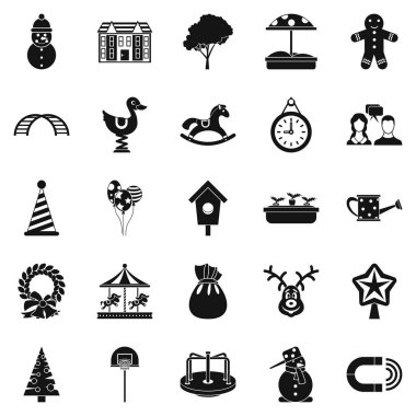 Anaokulu Icons set, basit tarzı