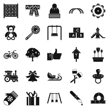 Anaokulu Icons set, basit tarzı