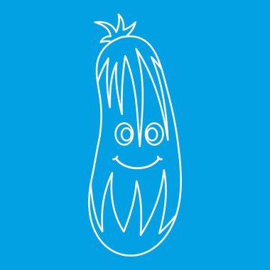 Taze gülümseyen salatalık simgesi anahat