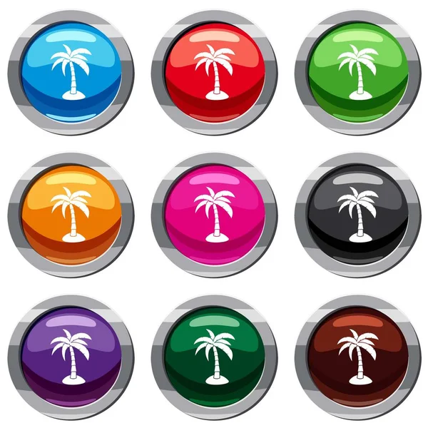 Palm set 9 collection — Stock Vector