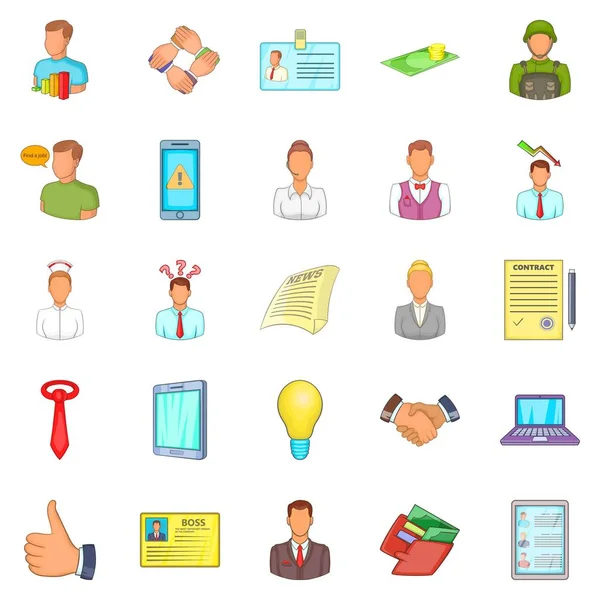 Uzak iş Icons set, karikatür tarzı