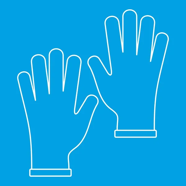 Medical Gloves Icon Blue Outline Style Isolated Vector Illustration Thin — Stock Vector