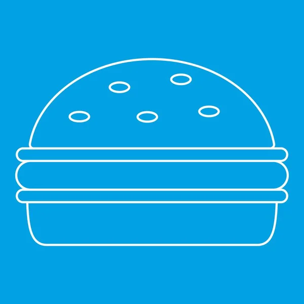 Illustration Vectorielle Isolée Style Contour Bleu Icône Burger Signe Ligne — Image vectorielle