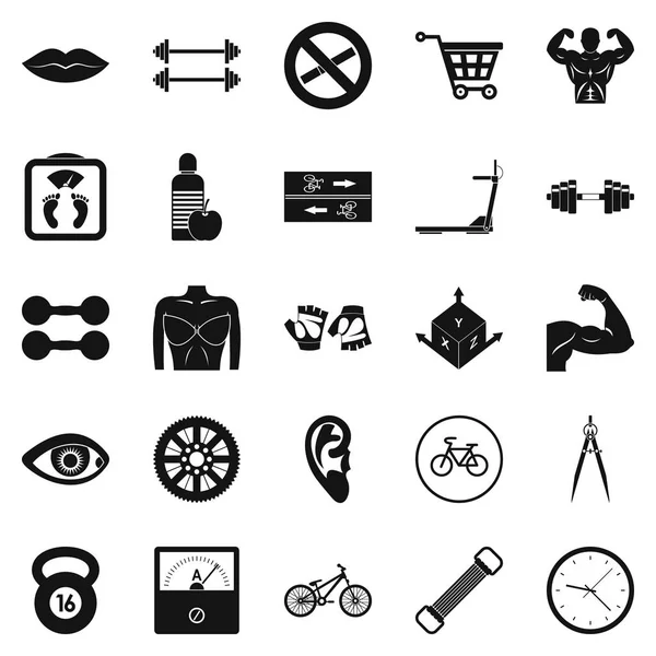 Conjunto de iconos Dumbbells, estilo simple — Archivo Imágenes Vectoriales