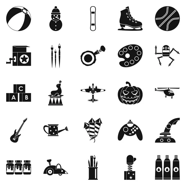 Çocuksuluk Icons set, basit tarzı