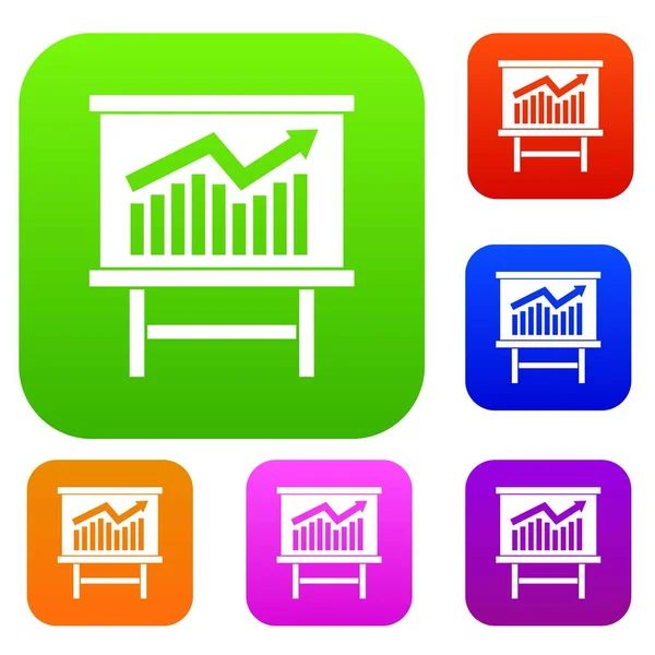 Coleção de conjunto de apresentação de gráfico crescente — Vetor de Stock