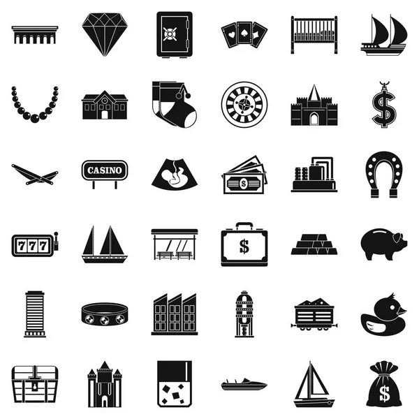 Financiën iconen set, eenvoudige stijl — Stockvector