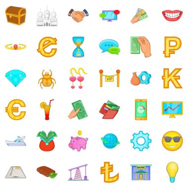 Crrency Icons set, karikatür tarzı