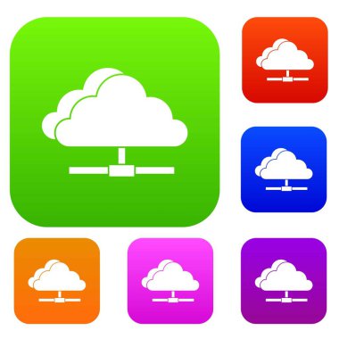 Bulut bilgisayar bağlantı set koleksiyonu