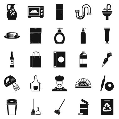 Yemek Icons set, basit tarzı