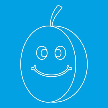 Taze gülümseyen Erik simgesi anahat