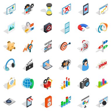 Web uzantısı Icons set, izometrik stili