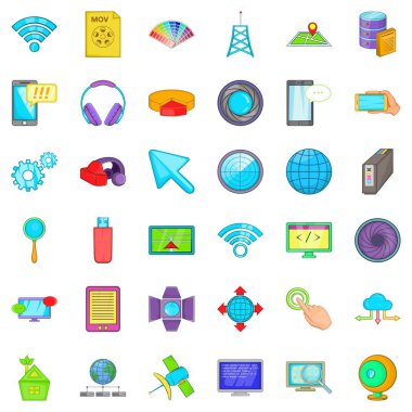 Web ilerleme Icons set, karikatür tarzı