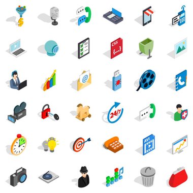 Web dosya Icons set, izometrik stili