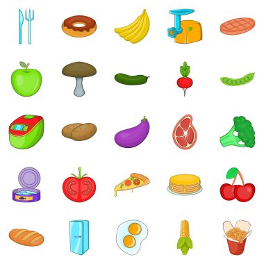 Mutfağı Icons set, karikatür tarzı