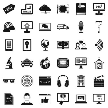 Web takvim Icons set, basit tarzı