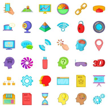 Web klasörü Icons set, karikatür tarzı