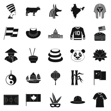 Anıt Icons set, basit tarzı