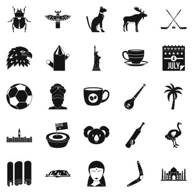 Landmark Icons set, basit tarzı