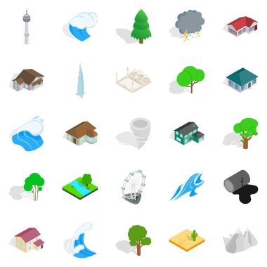 Terra Icons set, izometrik stili