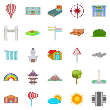 Görünüm Icons set, karikatür tarzı