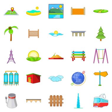 Sahne Icons set, karikatür tarzı
