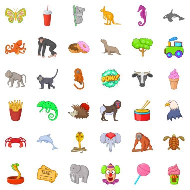 Sirk Icons set, karikatür tarzı