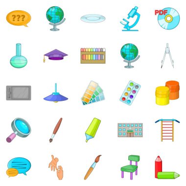 Öğreti Icons set, karikatür tarzı