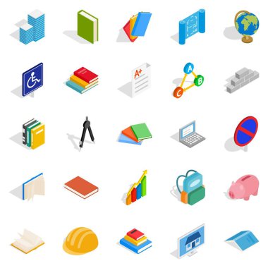 Doktrin Icons set, izometrik stili