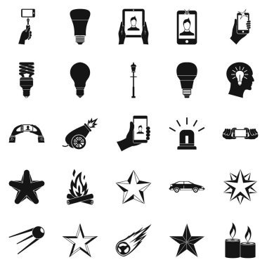 Titreme Icons set, basit tarzı