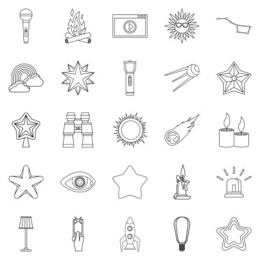 İşaret fişeği Icons set, anahat stili
