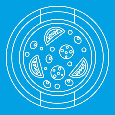 Sosis, domates ve zeytin simgesi olan pizza