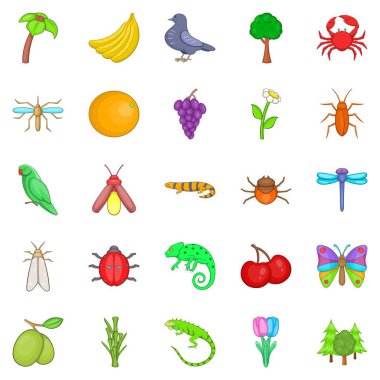 Sebze Krallık Icons set, karikatür tarzı