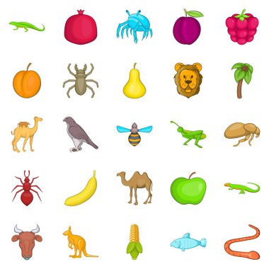 Tropik Icons set, karikatür tarzı