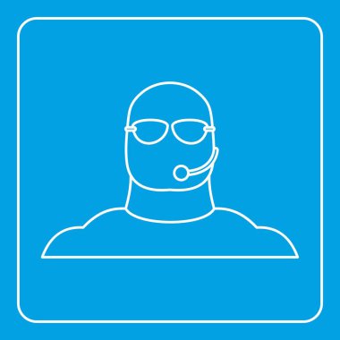 Güvenlik görevlisi adam simgesi anahat