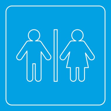 Erkek ve kadın tuvalet işareti simgesi anahat