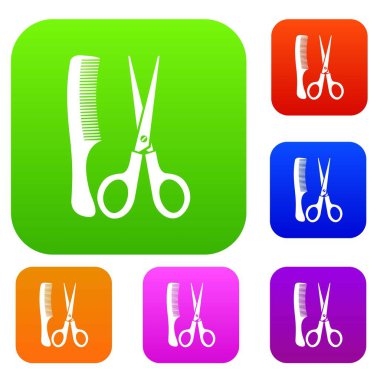 Makas ve tarak koleksiyonu ayarla