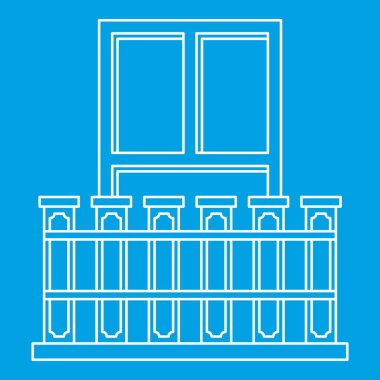 Balkon demir korkuluk simgesi, anahat stili ile