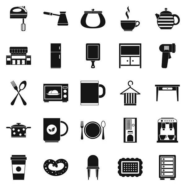 Mutfak Icons set, basit tarzı — Stok Vektör