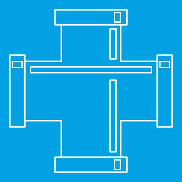 Icona raccordo tubo, stile contorno — Vettoriale Stock