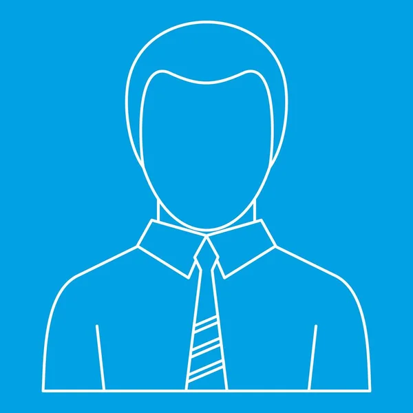 Biuro człowiek avatar ikona, styl konturu — Wektor stockowy