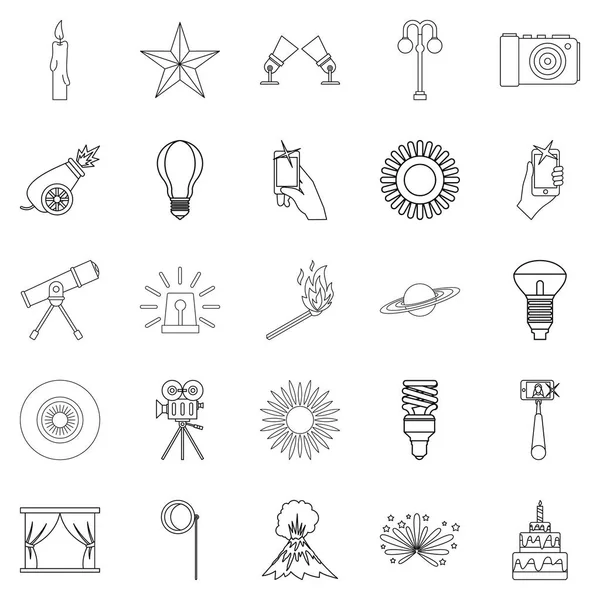 Veri bloğu Icons set, anahat stili