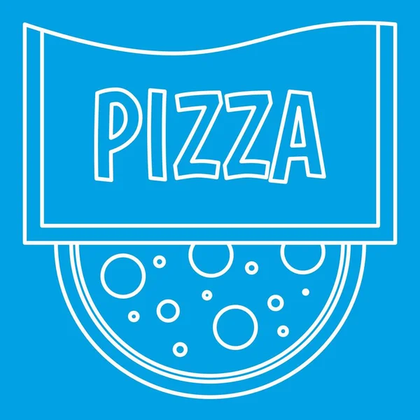 Pizza restaurant label icon, outline style — Stock Vector