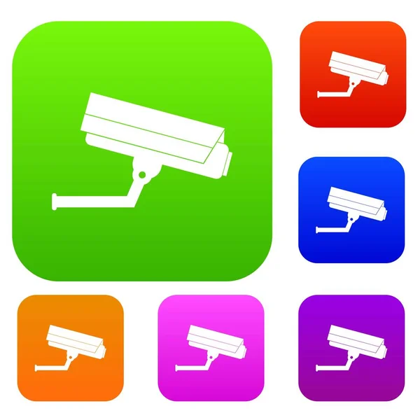 Surveillance camera set collection — Stock Vector